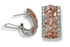 LARGE 3.47CT WHITE & PINK DIAMOND 14KT WHITE & ROSE GOLD 3D MULTI SHAPE EARRINGS