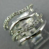 ESTATE WIDE .47CT DIAMOND 14K WHITE GOLD 3D MULTI ROW SWIRL FUN ANNIVERSARY RING