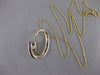 ESTATE DIAMOND 14K YELLOW GOLD PURPLE RED GREEN ENAMEL OPEN SWIRL PENDANT #10723