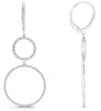 .60CT DIAMOND 14KT WHITE GOLD DOUBLE CIRCLE OF LIFE LEVERBACK HANGING EARRINGS