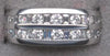 WIDE 1.22CT DIAMOND 18KT WHITE GOLD 3D ROUND & BAGUETTE 2 ROW ANNIVERSARY RING