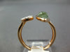 .09CT DIAMOND & AAA GREEN QUARTZ 14KT ROSE GOLD 3D PEAR SHAPE CRISS CROSS RING