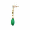 LARGE 15.35CT DIAMOND & AAA EMERALD 18KT YELLOW GOLD PEAR SHAPE & ROUND EARRINGS