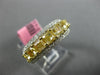 ESTATE 2.83CT WHITE & FANCY YELLOW DIAMOND 18K TWO TONE WEDDING ANNIVERSARY RING