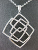ESTATE LARGE 1.56CT DIAMOND 18K WHITE GOLD 3D MULTI SQUARE LOVE KNOT FUN PENDANT
