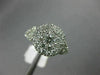 ESTATE WIDE 1.18CT ROUND DIAMOND 18KT WHITE GOLD 3D CLUSTER PAVE ENGAGEMENT RING