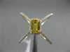 ESTATE LARGE .81CT DIAMOND & AAA YELLOW SAPPHIRE 14KT YELLOW GOLD HALO FUN RING
