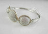 ANTIQUE WIDE DIAMOND 18KT ROSE WHITE GOLD CIRCLE BANGLE