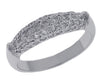 ESTATE .86CT DIAMOND 14KT WHITE GOLD 3D MULTI ROW CONCAVE PAVE ANNIVERSARY RING