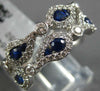 WIDE 1.53CT DIAMOND & AAA SAPPHIRE 18K WHITE GOLD MULTI LEAF 3/4TH ETERNITY RING