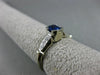 ESTATE .89CT DIAMOND & AAA SAPPHIRE 14K WHITE GOLD 3D SEMI BEZEL ENGAGEMENT RING
