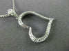 ESTATE .24CT DIAMOND 18KT WHITE GOLD 3D CLASSIC OPEN HEART LOVE FLOATING PENDANT