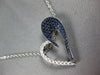 ESTATE .81CT DIAMOND & AAA SAPPHIRE 18KT WHITE GOLD OPEN HEART MULTI ROW PENDANT