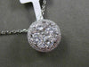 ESTATE LARGE 1.03CT DIAMOND 18KT WHITE GOLD 3D HALO CIRCULAR FLOATING PENDANT