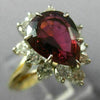 3.55CT DIAMOND & AAA PINK TOURMALINE 14K 2 TONE GOLD PEAR SHAPE ENGAGEMENT RING