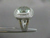 LARGE 15.0CT DIAMOND & AAA GREEN AMETHYST 14K WHITE GOLD HALO SQUARE RING #19840