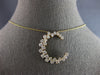 ESTATE 1.58CT DIAMOND 14KT YELLOW GOLD CLASSIC ROUND CLUSTER MOON LOVE NECKLACE