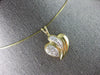 ESTATE .26CT DIAMOND 14K WHITE & YELLOW GOLD CLASSIC HEART PAVE FLOATING PENDANT