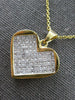 LARGE 2.60CT DIAMOND 14KT YELLOW GOLD 3D PRINCESS INVISIBLE HEART LOVE PENDANT