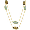 EXTRA LONG 82.0CT AAA SMOKEY TOPAZ & AAA GREEN AMETHYST 14K YELLOW GOLD NECKLACE