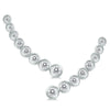 ESTATE .40CT DIAMOND 14K WHITE GOLD ROUND BEZEL GRADUATING FUN CLIMBER EARRINGS