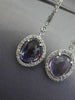 ESTATE 3.82CT DIAMOND & AAA AMETHYST 14K WHITE GOLD HALO ETOILE HANGING EARRINGS