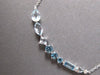 1.90CT DIAMOND & AAA BLUE TOPAZ 14KT WHITE GOLD 3D MULTI SHAPE FUN BAR NECKLACE