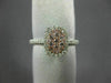 ESTATE .54CT WHITE & PINK DIAMOND 14KT WHITE & ROSE GOLD 3D CLUSTER FUN RING
