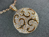 ESTATE LARGE 1.62CT DIAMOND 18KT ROSE GOLD 3D CIRCULAR OPEN FILIGREE PENDANT