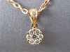 ESTATE SMALL .19CT DIAMOND 18KT ROSE GOLD 3D CLUSTER FLOWER LOVE PENDANT