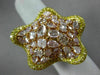 EXTRA LARGE 5.79CT PINK & FANCY YELLOW DIAMOND 18K YELLOW & ROSE GOLD STAR RING