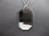 ESTATE .69CT DIAMOND 14KT WHITE GOLD 3D CLASSIC OCTAGON DOG TAG FLOATING PENDANT
