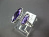 ESTATE 1.59CT DIAMOND & AAA AMETHYST 18K WHITE GOLD ELONGATED OVAL HALO FUN RING