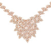 ESTATE LARGE 2.89CT DIAMOND 18K ROSE GOLD MULTI LEAF FLORAL LOVE TENNIS NECKLACE