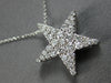 ESTATE .60CT DIAMOND 14K WHITE GOLD 3D CLASSIC STAR LOVE FLOATING PENDANT #27842