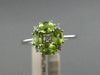 ESTATE .75CT DIAMOND & AAA PERIDOT 14KT WHTIE GOLD 3D SQUARE FLOWER LOVE RING