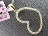 ESTATE .26CT DIAMOND 14KT YELLOW GOLD CLASSIC OPEN HEART LOVE FLOATING PENDANT