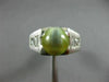 ESTATE LARGE 4.25CT DIAMOND & AAA CAT'S EYE PLATINUM 3D MATTE & SHINY MENS RING