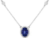 1.57CT DIAMOND & AAA TANZANITE 14KT WHITE GOLD OVAL & ROUND BY THE YARD NECKLACE