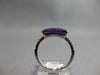 ESTATE 1.31CT DIAMOND & AAA AMETHYST 14KT WHITE GOLD 3D CLASSIC BAR RING