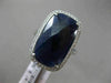 LARGE 6.13CT DIAMOND & AAA SLICED SAPPHIRE 14KT WHITE GOLD 3D HALO MILGRAIN RING