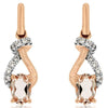 .90CT DIAMOND & AAA MORGANITE 14KT ROSE GOLD 3D OVAL TEAR DROP HANGING EARRINGS