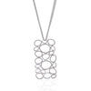 LARGE .96CT DIAMOND 18KT WHITE GOLD 3D MULTI SHAPE OPEN HALO RECTANGULAR PENDANT