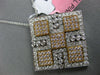 LARGE 1.76CT DIAMOND 18KT WHITE & ROSE GOLD 3D MULTI SQUARE DIAGONAL FUN PENDANT