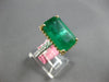 GIA EXTRA LARGE 8.50CT DIAMOND & AAA EMERALD 18K 2 TONE GOLD 3D ENGAGEMENT RING
