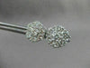 ESTATE LARGE 2.17CT DIAMOND 14KT WHITE GOLD FLOWER CLUSTER EARRINGS CUTE! #2860
