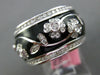 WIDE 1.23CT DIAMOND & BLACK ENAMEL 18K WHITE GOLD MULTI FLOWER ETERNITY FUN RING
