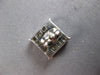 ESTATE LARGE 2CT DIAMOND 14KT WHITE GOLD PRINCESS INVISIBLE SQUARE STUD EARRINGS