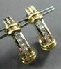 ESTATE .65CT DIAMOND PRINCESS 14K W &Y GOLD UMBRELLA HANGING EARRINGS 22mm #6165
