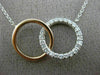 ESTATE .30CT DIAMOND 14KT WHITE & ROSE GOLD 3D CLASSIC CIRCLE LOVE KNOT NECKLACE
